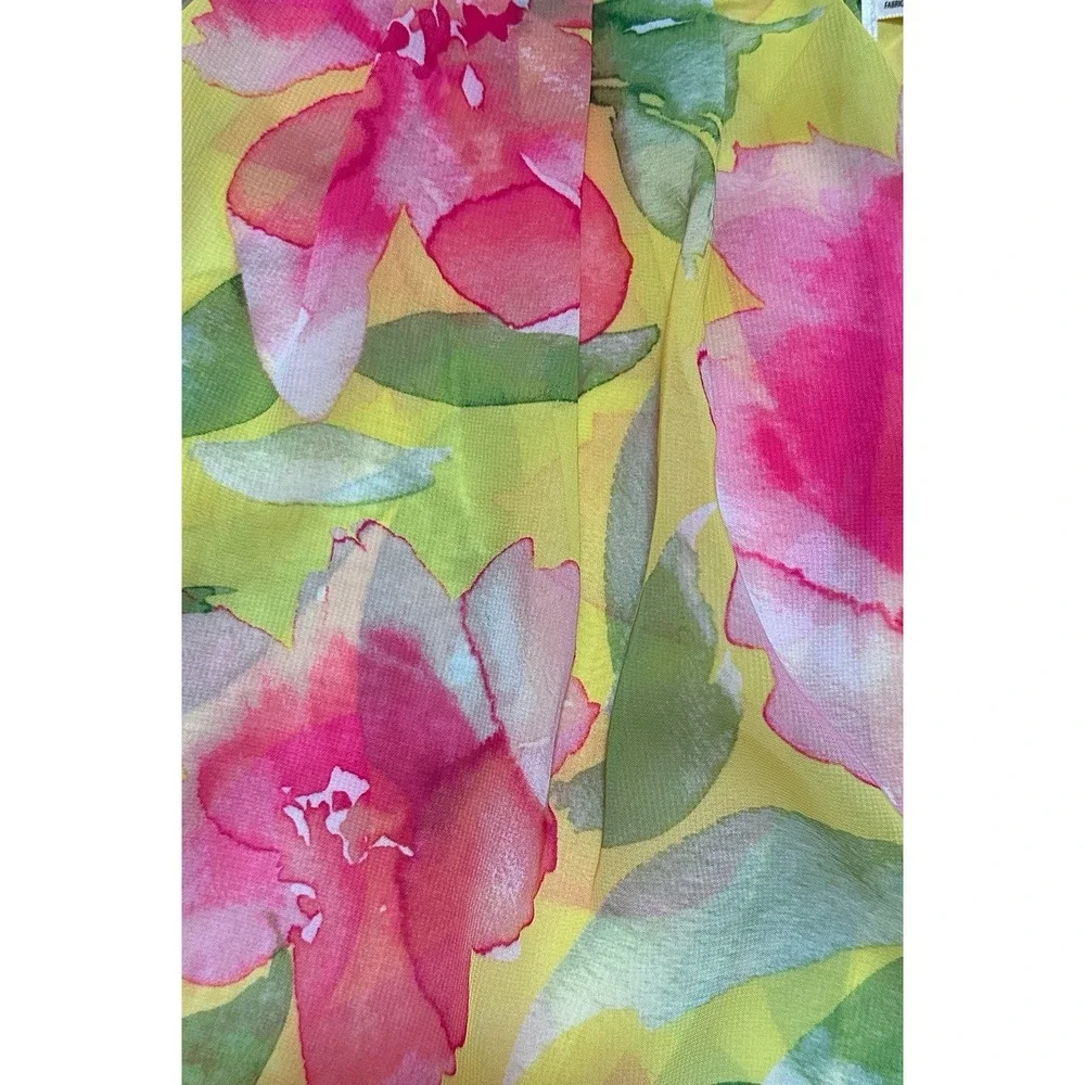 $148 Eliza J Yellow Floral Halter Neck High Low Flowy Spring Dress Sz 12 NWT - Picture 7 of 10